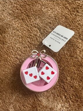 Heart Dice and Gold Bow Car Vent Clip